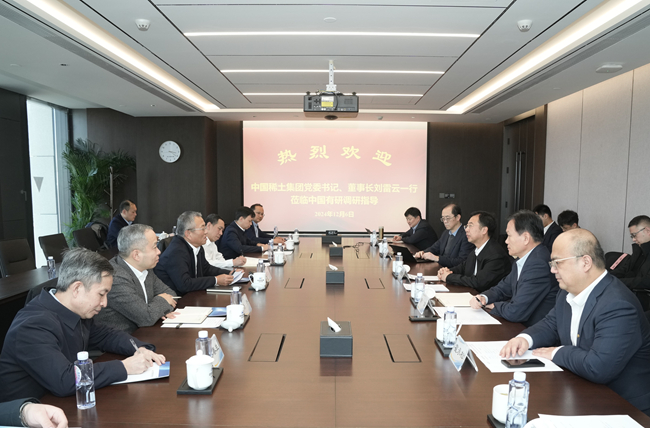 中國(guó)稀土集團(tuán)黨委書記、董事長(zhǎng)劉雷云一行到訪中國(guó)有研