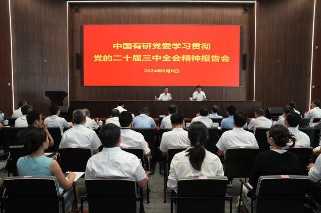 中國(guó)有研黨委書(shū)記、董事長(zhǎng)趙曉晨宣講黨的二十屆三中全會(huì)精神
